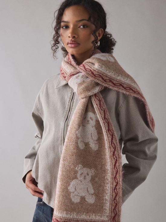 Urban Outfitters Accessories - Urban Outfitters Teddy Bear Pattern Knit Scarf NWT
